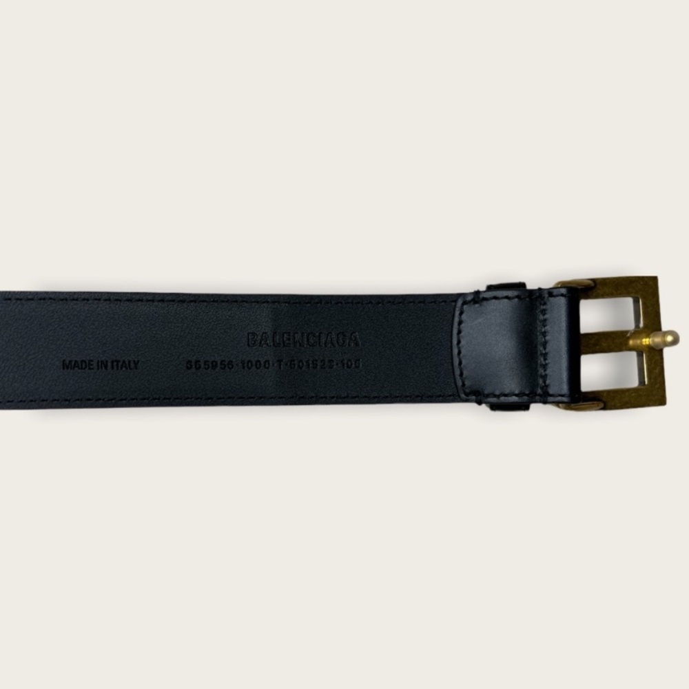 SOLD Balenciaga Hourglass Leather Belt With B Logo Monogram Mens - Picture 4 of 7